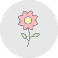 Flower Line Filled Light Icon vector