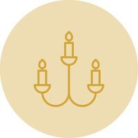 Candelabrum Line Yellow Circle Icon vector