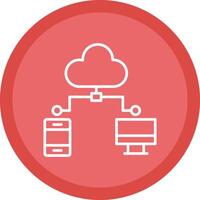 Cloud Computing Line Multi Circle Icon vector