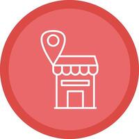 Shop Location Line Multi Circle Icon vector