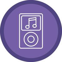 música jugador línea multi circulo icono vector