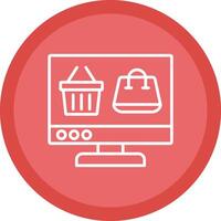 OnLine Multi Circle Shopping Line Multi Circle Icon vector