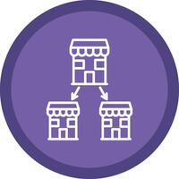 Chain Store Line Multi Circle Icon vector