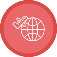 Worldwide Shipping Line Multi Circle Icon vector