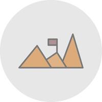 Mountains Line Filled Light Icon vector