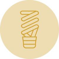 Light Bulb Line Yellow Circle Icon vector