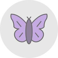 mariposa línea lleno ligero icono vector