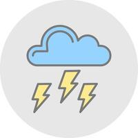 Lightning Line Filled Light Icon vector