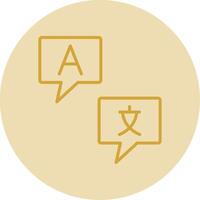 Languages Line Yellow Circle Icon vector