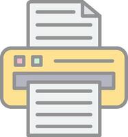 Printer Line Filled Light Icon vector