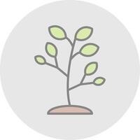 Tree Line Filled Light Icon vector