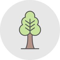 Tree Line Filled Light Icon vector