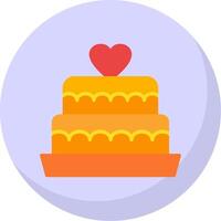 Boda pastel plano burbuja icono vector