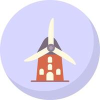 Wind Mill Flat Bubble Icon vector