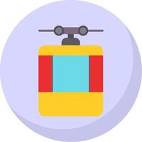 Cable Car Flat Bubble Icon vector