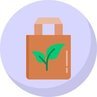 eco bolso plano burbuja icono vector