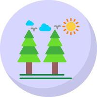 sano bosque plano burbuja icono vector