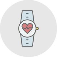 Heart Rate Monitor Line Filled Light Icon vector