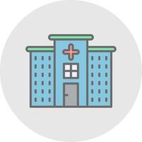 hospital línea lleno ligero icono vector