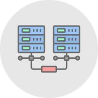 Data Network Line Filled Light Icon vector