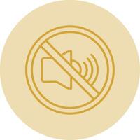 No Sound Line Yellow Circle Icon vector