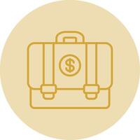 Suitcase Line Yellow Circle Icon vector