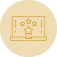 Star Line Yellow Circle Icon vector