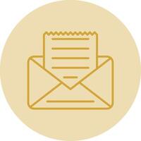 Envelope Line Yellow Circle Icon vector