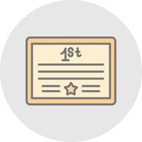 Certificate Line Filled Light Icon vector