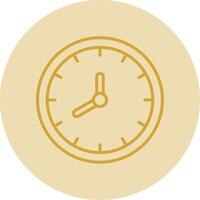 reloj línea amarillo circulo icono vector