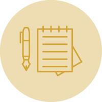 Documents Line Yellow Circle Icon vector