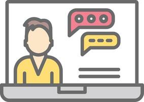 Education Chat Line Filled Light Icon vector