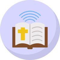 Biblia plano burbuja icono vector