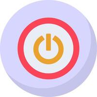 Power Button Flat Bubble Icon vector