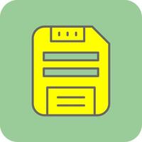 Save Data Filled Yellow Icon vector