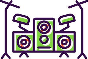 Drum Set filled Design Icon vector