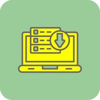 Downloading Data Filled Yellow Icon vector