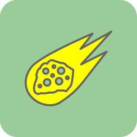 Asteroid Filled Yellow Icon vector