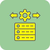 Data Management Filled Yellow Icon vector