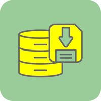 Downloading Data Filled Yellow Icon vector