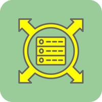 Data Driven Filled Yellow Icon vector