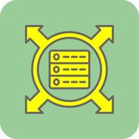 Data Driven Filled Yellow Icon vector