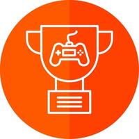 Trophy Line Yellow White Icon vector