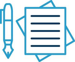 Notes Line Blue Two Color Icon vector