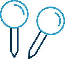 Pins Line Blue Two Color Icon vector