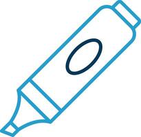 Highlighter Line Blue Two Color Icon vector