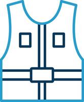 Jacket Line Blue Two Color Icon vector