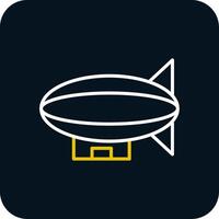 Blimp Line Yellow White Icon vector