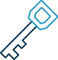Key Line Blue Two Color Icon vector
