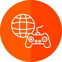 Gaming Line Yellow White Icon vector